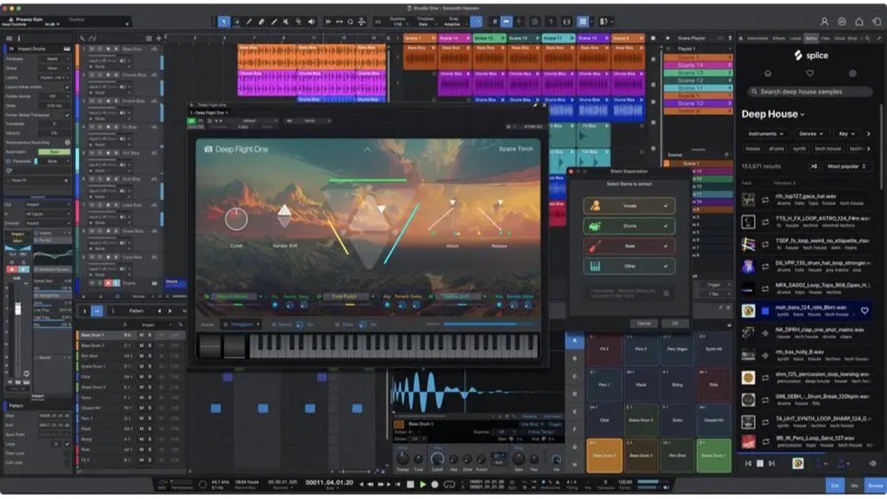 Captura de tela da DAW Studio One