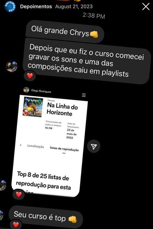 Depoimento de aluno do curso Produtor Pro