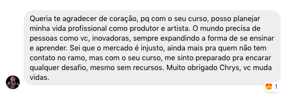 Depoimento de aluno do curso Produtor Pro