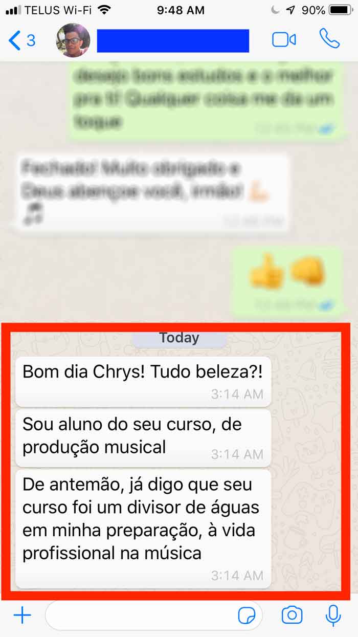 Depoimento de aluno do curso Produtor Pro