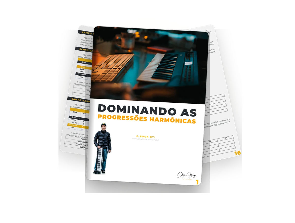 E-book Dominando as Progressões Harmônicas — mockup do bônus